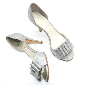 Something Bleu Silver D'orsay Pumps 8